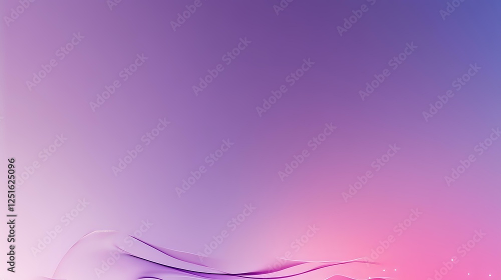 Poster Soft flowing curves with gradient transition from purple to pink create ethereal abstract background with gentle light effects and smooth wave motion.