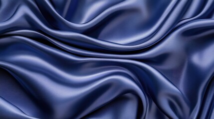 Fototapeta premium Rich navy blue silk fabric with natural flowing folds and highlights. Elegant luxury background.