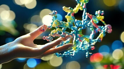Hand interacts with 3D protein model