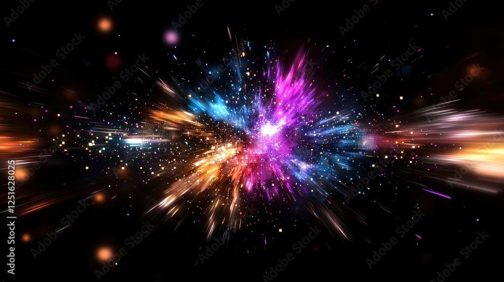 Aufkleber stunning abstract glitch background with colorful sparkles and light effects for dynamic visuals