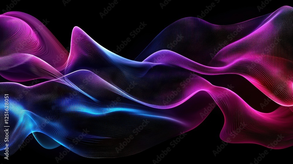 Poster abstract glitch background design with vibrant color waves in a unique artistic style
