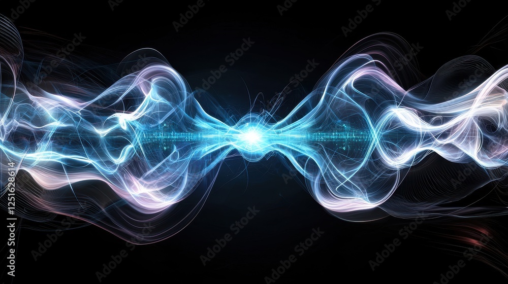 Poster digital abstract pattern with icy cool tones and light interference effects for modern artwork and b