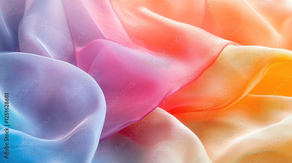 Poster smooth flowing silk fabric with gentle curves and a shimmering gradient. elegant and luxurious.