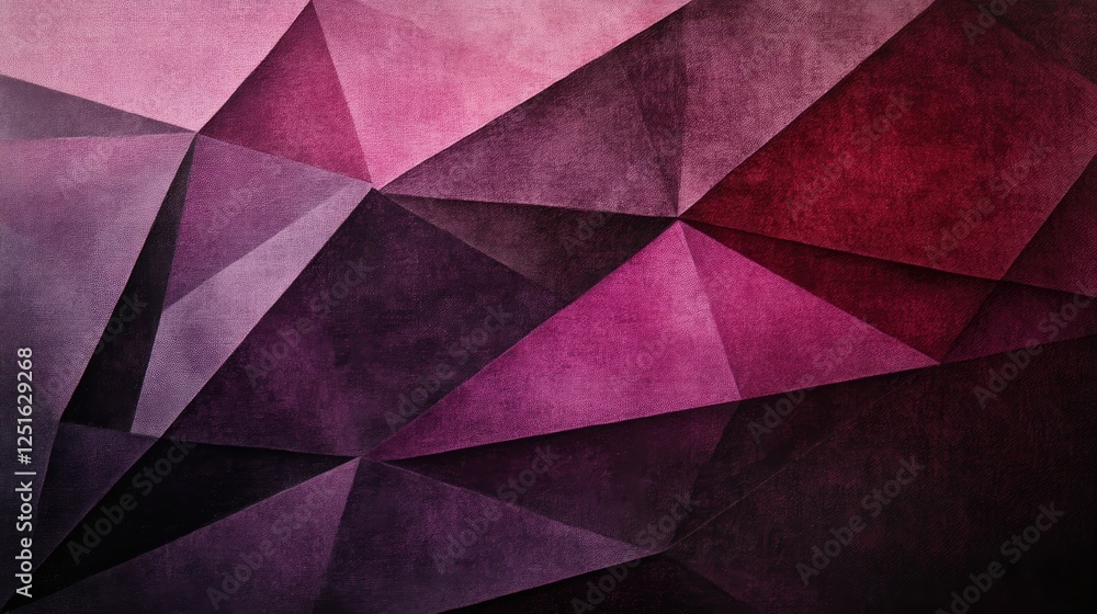Poster smooth gradient of deep plum and wine hues with angular facets and a subtle grainy noise texture for