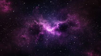 Obraz premium Ethereal Purple Nebula with Deep Shadows and Starry Background in Cinematic Style for Film Overlay
