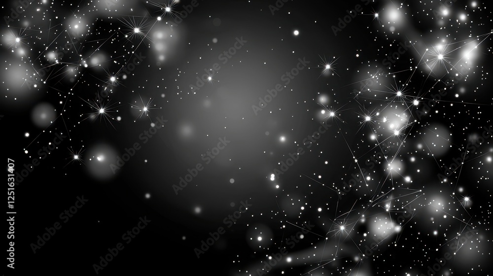 Poster grayscale digital abstract background with monochromatic dots and soft light patterns for creative d