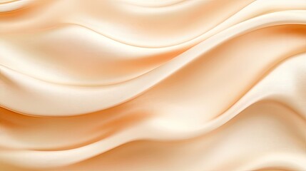 Obraz premium Soft silk fabric with smooth waves in a pastel peach gradient. Luxurious and delicate.