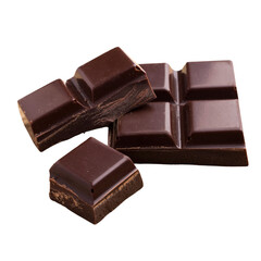chocolate pieces  ; isolated on a transparent background