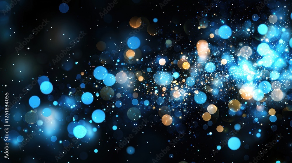 Poster professional and sleek blue dots on a dark backdrop creating a stunning visual effect for projects
