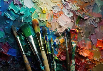 Obraz premium brushes and palette 