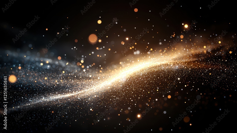 Poster vintage abstract film texture background with sparkling lights and dynamic flowing patterns in dark 