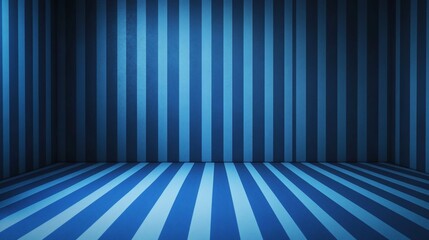 Blue striped room interior, empty space, background.