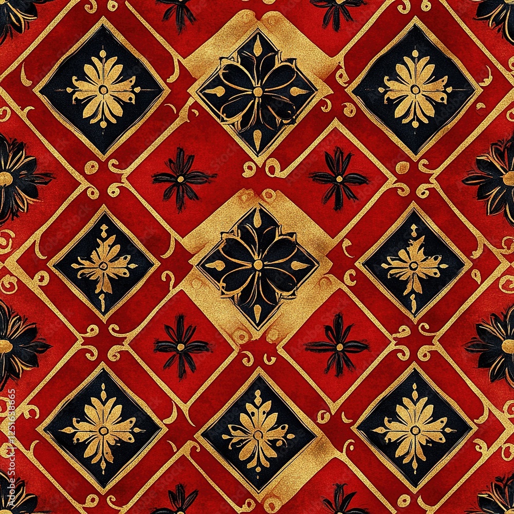 Poster elegant floral patterns and geometric designs create a visually appealing composition