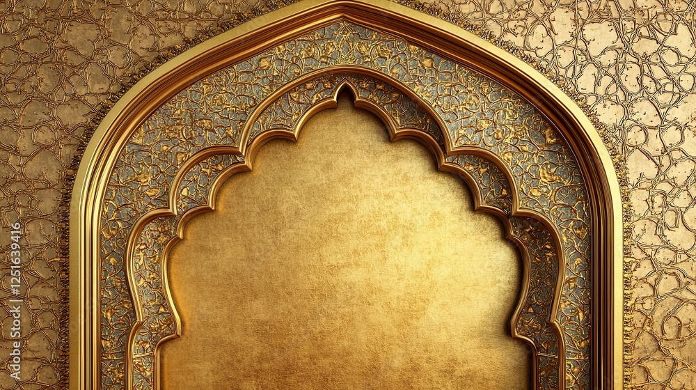 Poster ornate golden archway with intricate design showcasing an elegant and decorative style