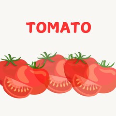 fresh tomato on white background