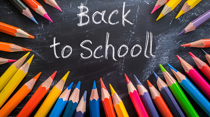 Back to school written on a blackboard