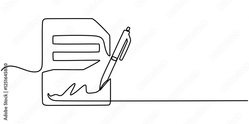 Poster book with pen icon continuous one line drawing, lessons learned continuous line editable icon, conti