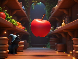  "Enchanted Marketplace with a Witch’s Cat"