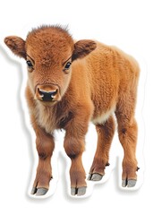 Fototapeta premium Bison calf on white background
