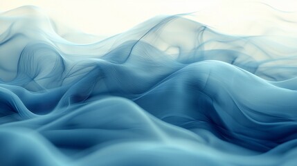 Obraz premium Abstract blue fabric folds, studio shot, smooth texture, elegant design, for digital art background or website