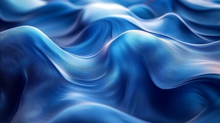 Obraz premium Abstract blue flowing fabric digital art background