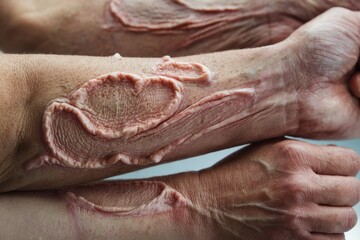 Severe Burn Scars on Forearms: A Medical Image