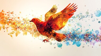 Obraz premium Birds and Flowers.