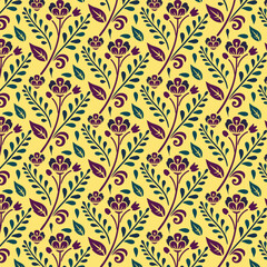 luxurious floral seamless pattern with botanical artwork for digital prints and textile design