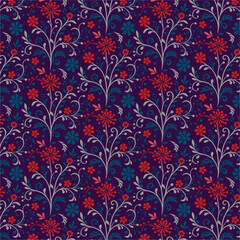 indian seamless floral pattern with ornamental textures for wallpaper bedding and fashion fabric
