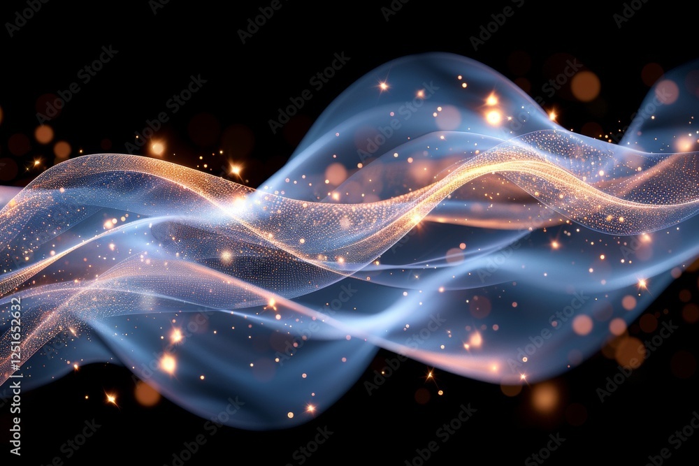 Poster discover the sophistication of flowing round particles in an abstract design for modern projects