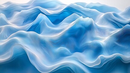 Obraz premium Abstract blue wavy landscape background