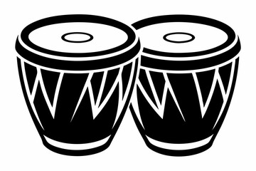 bongo drums line art silhouette vector illustration