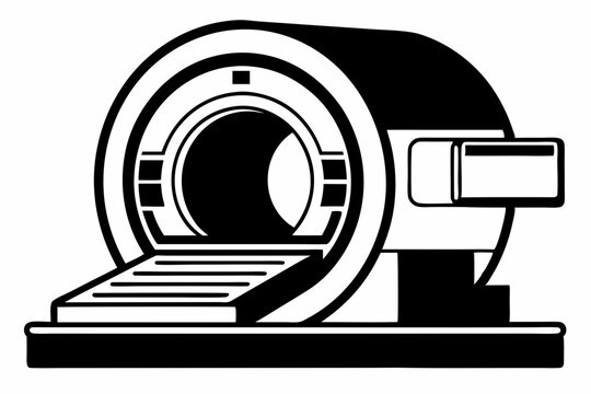 black and white mri scanner machine clip art preview