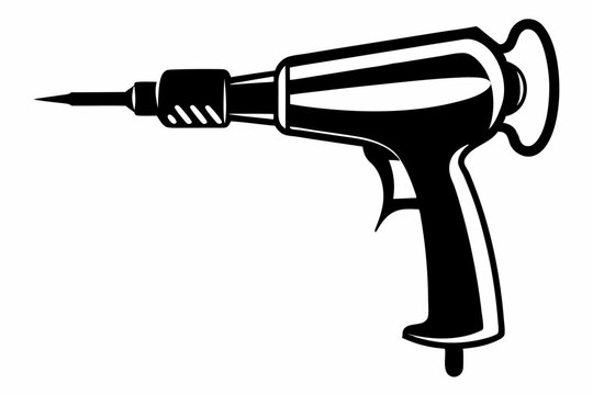 black drill tool on white background clip art preview