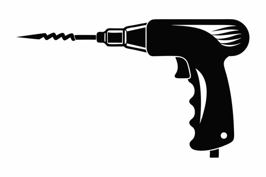 black drill tool on white background clip art preview