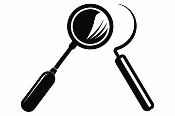 dental mirror line art silhouette vector illustration