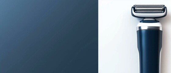 Electric razor on a minimalistic background.