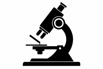 microscope line art silhouette vector illustration