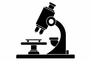 microscope line art silhouette vector illustration