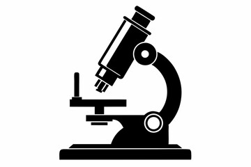 microscope line art silhouette vector illustration