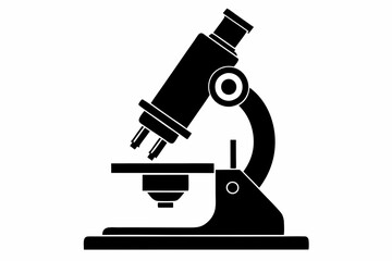 microscope line art silhouette vector illustration