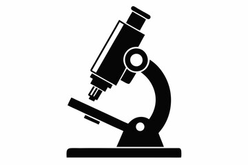microscope line art silhouette vector illustration