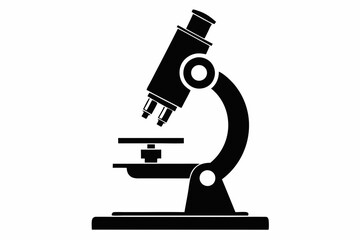 microscope line art silhouette vector illustration