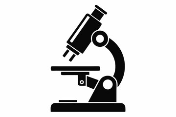 microscope line art silhouette vector illustration