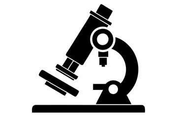 microscope line art silhouette vector illustration
