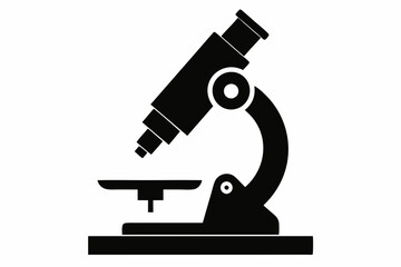 microscope line art silhouette vector illustration