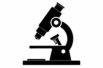 microscope line art silhouette vector illustration