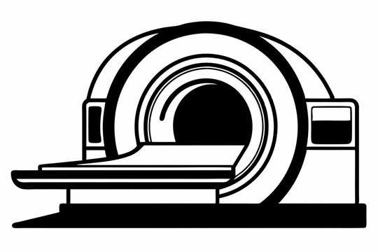 black and white ct scanner machine clip art preview