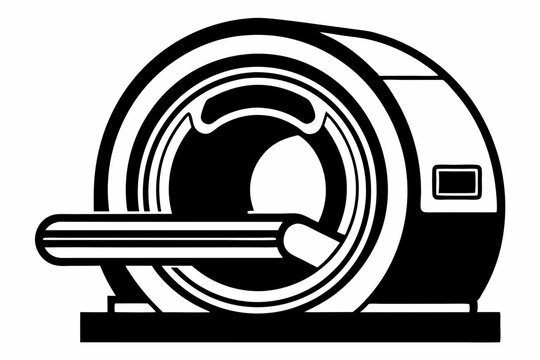 black and white ct scanner machine clip art preview