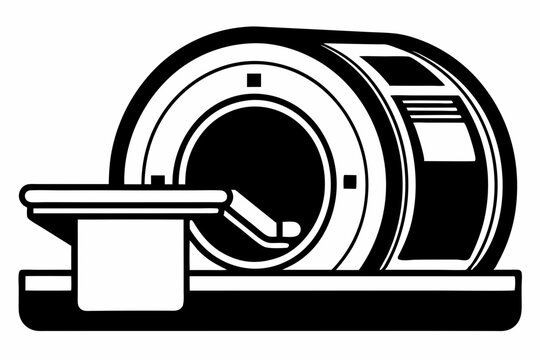 black and white ct scanner machine clip art preview